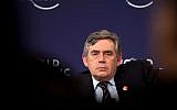 Former British Prime Minister Gordon Brown at a panel in China, 16, 2011. (AP Photo/Andy Wong)