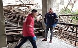 First responders at the scene of a deadly scaffolding collapse in Haifa, April 22, 2019. (Magen David Adom)