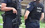 Illustrative: Belgian police in the city of Liege, May 29, 2018. (AP Photo/Geert Vanden Wijngaert)