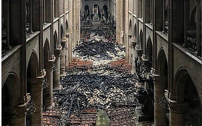 The interior of the Notre Dame Cathedral, April 16, 2019. (AFP)