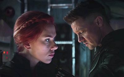 Scarlett Johansson and Jeremy Renner in 'Avengers: Endgame.' (Courtesy Marvel Studios)
