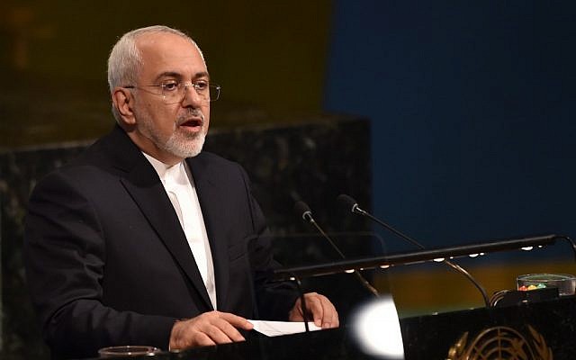 In this photo taken on April 24, 2018, Iranian Foreign Affairs Minister Mohammad Javad Zarif speaks during the 72nd High-level Meeting on Peacebuilding and Sustaining Peace at United Nations Headquarters in New York. (HECTOR RETAMAL / AFP) In this photo taken on April 24, 2018, Iranian Foreign Affairs Minister Mohammad Javad Zarif speaks during the 72nd High-level Meeting on Peacebuilding and Sustaining Peace at United Nations Headquarters in New York. (HECTOR RETAMAL / AFP)