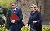 In this photo from April 8, 2019, Britain's Defense Secretary Gavin Williamson (L) and Britain's International Development Secretary and Minister for Women and Equalities Penny Mordaunt arrive iat Downing Street in central London. (Daniel Leal-Olivas/AFP)