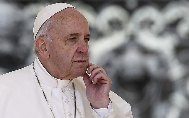 Pope Francis during the weekly general audience on May 8, 2019, at St. Peter's Square in the Vatican. (Filippo Monteforte/AFP) Pope Francis during the weekly general audience on May 8, 2019, at St. Peter's Square in the Vatican. (Filippo Monteforte/AFP)
