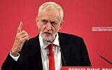 Britain's opposition Labour Party leader Jeremy Corbyn attends the launch of his party's European election campaign in Chatham, southeast England on May 9, 2019 (Daniel Leal-Olivas/AFP)