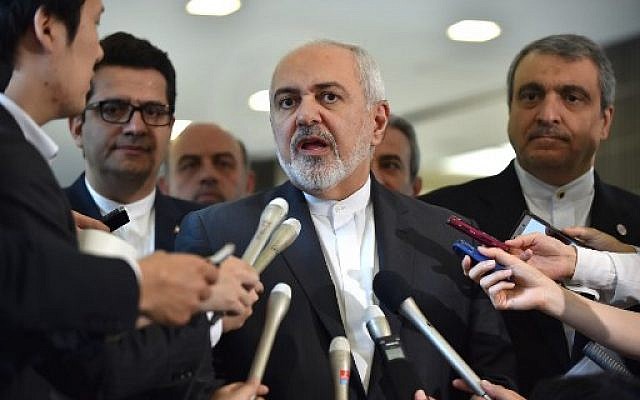 Iranian Foreign Minister Mohammad Javad Zarif (C) answers questions after a meeting with Japanese Foreign Minister Taro Kono at the foreign ministry in Tokyo on May 16, 2019. (Photo by Kazuhiro NOGI / AFP) Iranian Foreign Minister Mohammad Javad Zarif (C) answers questions after a meeting with Japanese Foreign Minister Taro Kono at the foreign ministry in Tokyo on May 16, 2019. (Photo by Kazuhiro NOGI / AFP)