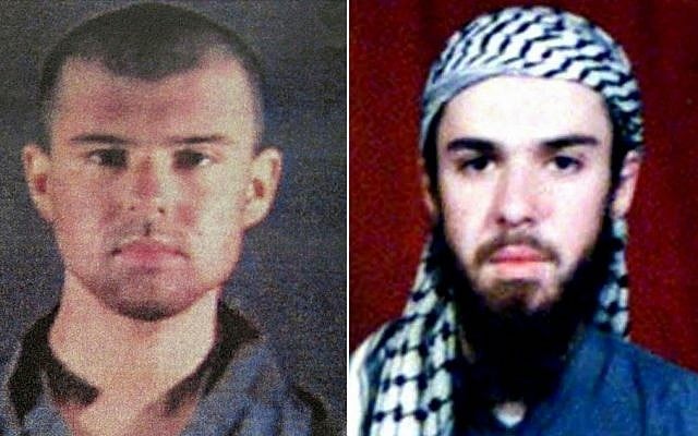 (COMBO) This combination of pictures created on April 17, 2019, shows at left a police file photo made available February 6, 2002 of the 'American Taliban' John Walker Lindh and at right a February 11, 2002 photograph of him as seen from the records of the Arabia Hassani Kalan Surani Bannu madrassa (religious school) in Pakistan's northwestern city of Bannu.(Photo by AFP) (COMBO) This combination of pictures created on April 17, 2019, shows at left a police file photo made available February 6, 2002 of the 'American Taliban' John Walker Lindh and at right a February 11, 2002 photograph of him as seen from the records of the Arabia Hassani Kalan Surani Bannu madrassa (religious school) in Pakistan's northwestern city of Bannu.(Photo by AFP)