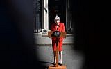 Britain's Prime Minister Theresa May announces her resignation outside 10 Downing street in central London on May 24, 2019. (Daniel Leal-Olivas/AFP)