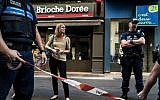 Illustrative: Police officers set a perimeter in front a 'Brioche doree' bakery before French Mayor of Lyon's visit on May 25, 2019 the day after a suspected package bomb blast along a pedestrian street in the heart of Lyon, France (JEFF PACHOUD / AFP)