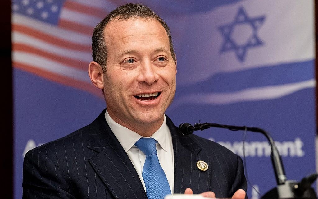 Rep. Josh Gottheimer addresses the American Zionist Movement’s Washington Forum, December 12, 2018. (Michael Brochstein/SOPA Images/LightRocket via Getty Images/via JTA) Rep. Josh Gottheimer addresses the American Zionist Movement’s Washington Forum, December 12, 2018. (Michael Brochstein/SOPA Images/LightRocket via Getty Images/via JTA)