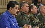 Venezuela's President Nicolas Maduro during a televised national message at Miraflores Presidential Palace in Caracas, Venezuela, April 30, 2019. (Miraflores Press Office via AP)