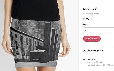 A screen grab made on May 8, 2019 from the site of an online vendor showing an Auschwitz-themed product for sale. (Photo via AP)