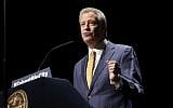 In this January 10, 2019, file photo, New York City Mayor Bill de Blasio speaks at his State of the City address in New York. (AP Photo/Seth Wenig, File)