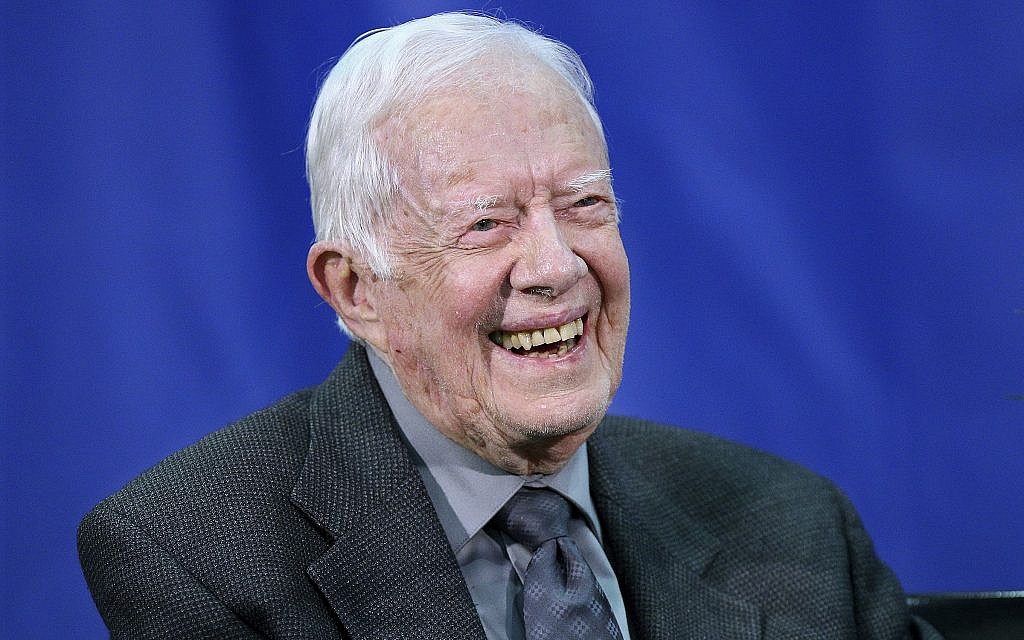 In this photo from September 18, 2018, former US president Jimmy Carter answers questions from students during his annual town hall with Emory University freshman in the campus gym in Atlanta. (Curtis Compton/Atlanta Journal-Constitution via AP, File)/ In this photo from September 18, 2018, former US president Jimmy Carter answers questions from students during his annual town hall with Emory University freshman in the campus gym in Atlanta. (Curtis Compton/Atlanta Journal-Constitution via AP, File)/