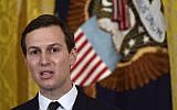 In this May 18, 2018 file photo, White House adviser Jared Kushner speaks in the East Room of the White House in Washington. (AP Photo/Susan Walsh, File)