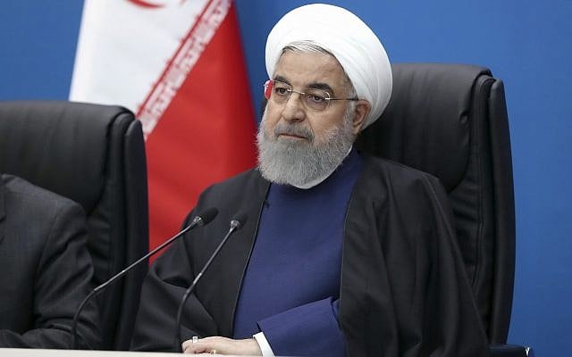 In this photo released by the official website of the office of the Iranian Presidency, Iran's President Hassan Rouhani attends a meeting in the southwestern city of Ahvaz during his tour to Khuzestan province, Iran, March 29, 2019. (Iranian Presidency Office via AP) In this photo released by the official website of the office of the Iranian Presidency, Iran's President Hassan Rouhani attends a meeting in the southwestern city of Ahvaz during his tour to Khuzestan province, Iran, March 29, 2019. (Iranian Presidency Office via AP)