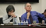House Appropriations subcommittee Chairman Rep. Peter Visclosky, D-Ind., and Rep. Betty McCollum, D-Minn. (left) listen to testimony during a hearing on US Air Force budget request for FY 2020, on Capitol Hill in Washington, Tuesday, April 2, 2019. (AP Photo/Manuel Balce Ceneta)