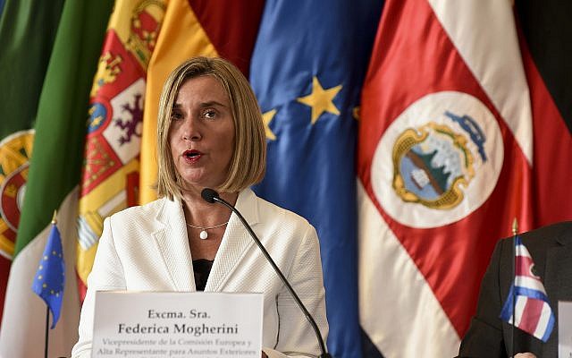 European Union foreign policy chief Federica Mogherini speaks during a press conference in San Jose, Costa Rica, May 7, 2019. (Carlos Gonzalez /AP) European Union foreign policy chief Federica Mogherini speaks during a press conference in San Jose, Costa Rica, May 7, 2019. (Carlos Gonzalez /AP)