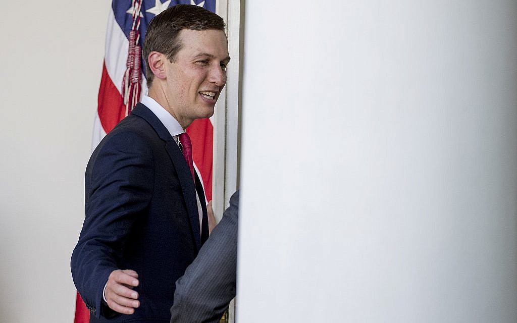 President Donald Trump's White House senior adviser Jared Kushner, center, departs following an immigration speech by President Donald Trump in the Rose Garden at the White House, Thursday, May 16, 2019, in Washington. (AP/Andrew Harnik)