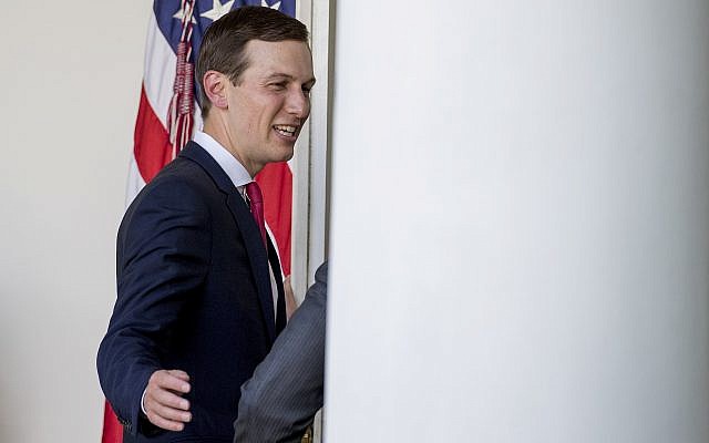 President Donald Trump's White House senior adviser Jared Kushner, center, departs following an immigration speech by President Donald Trump in the Rose Garden at the White House, Thursday, May 16, 2019, in Washington. (AP/Andrew Harnik)