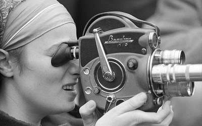Barbara Rubin with video camera, photo taken by John 'Hoppy' Hopkins. (Estate of JVL Hopkins)