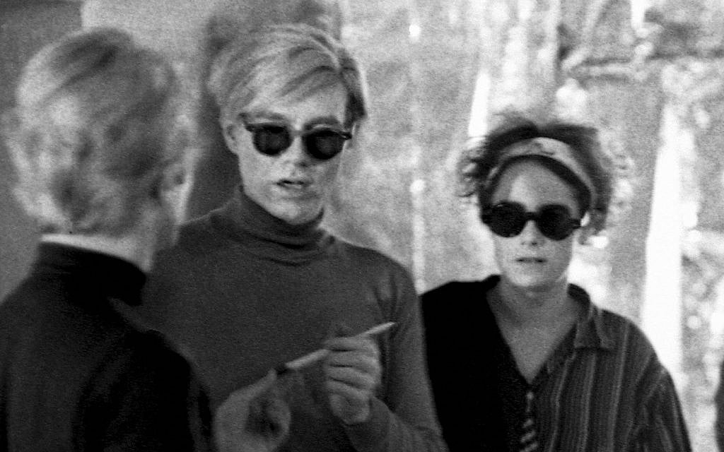 Barbara Rubin with Andy Warhol, 1966. (Estate of Nat Finkelstein)