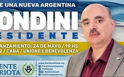 A campaign banner for Argentine politician Alejandro Biondini. (Twitter)