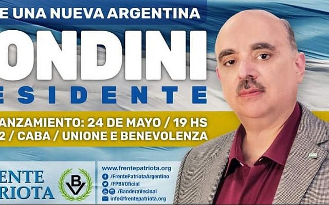 A campaign banner for Argentine politician Alejandro Biondini. (Twitter)