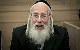 United Torah Judaism MK Yisrael Eichler at a Knesset committee meeting on November 8, 2016. (Yonatan Sindel/Flash90)