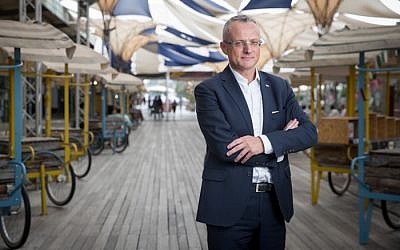 Polish Ambassador to Israel Marek Magierowski in Jerusalem on October 11, 2018. (Yonatan Sindel/Flash90)