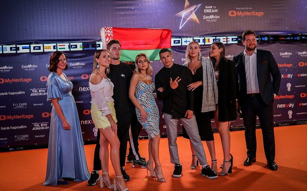 ZENA of Belarus walk on the Orange Carpet, during the opening event of the 2019 Eurovision Song Contest, at Habima Square in Tel Aviv on May 12, 2019. (Hadas Parush/Flash90)