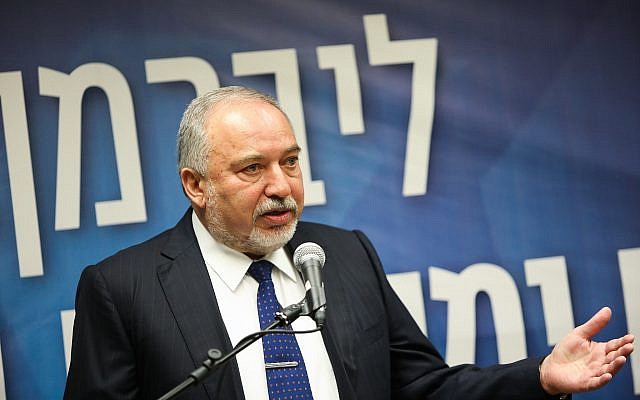 Yisrael Beytenu party chairman Avigdor Liberman leads a faction meeting at the Knesset in Jerusalem on May 13, 2019. (Noam Revkin Fenton/Flash90) Yisrael Beytenu party chairman Avigdor Liberman leads a faction meeting at the Knesset in Jerusalem on May 13, 2019. (Noam Revkin Fenton/Flash90)