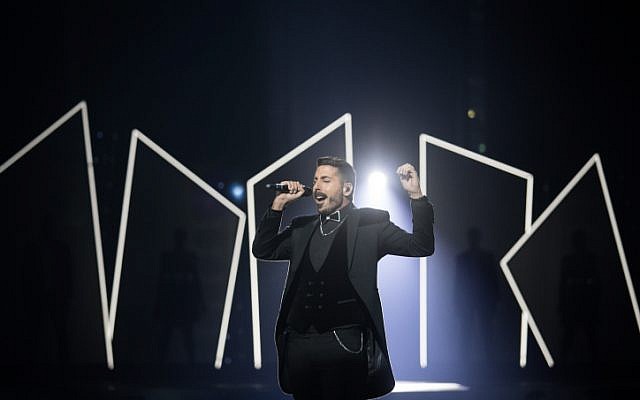 Kobi Marimi from Israel performs during a rehearsal ahead of the finale for the 2019 Eurovision Song Contest in Tel Aviv on May 17, 2019. (Hadas Parush/Flash90) Kobi Marimi from Israel performs during a rehearsal ahead of the finale for the 2019 Eurovision Song Contest in Tel Aviv on May 17, 2019. (Hadas Parush/Flash90)