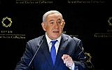 Prime Minister Benjamin Netanyahu delivers a statement to the media at the Orient Hotel in Jerusalem on May 30, 2019. (Noam Revkin Fenton/Flash90)