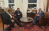 Prime Minister Benjamin Netanyahu (R) meeting Supreme Court President Esther Hayut and her deputy Hanan Melcer (L) at the Prime Minister's Office in Jerusalem on May 28, 2019. (Courtesy)