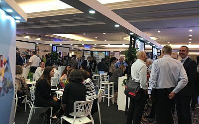 Attendees of the 2019 MIXiii Biomed conference and exhibition held in Tel Aviv May 14-16, 2019. May, 14, 2019 (Shoshanna Solomon/Times of Israel)