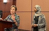 Democratic Party US Congress representatives Ilhan Omar (right) and Jan Schakowsky. (Ilhan Omar website)