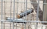 Two pipe bombs a Palestinian suspect alleged tried to smuggle into the Samaria military courthouse, May 30, 2019. (Israel Police)