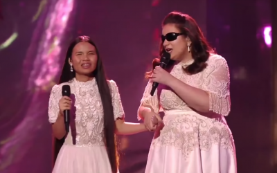 The Shalva Band performs at the second Eurovision 2019 semifinal in Tel Aviv on May 16, 2019 (YouTube screenshot)