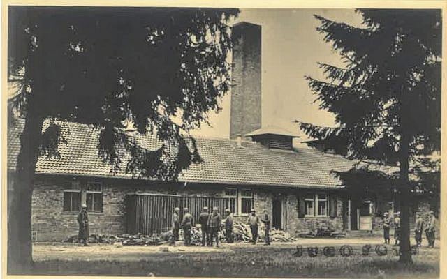 Photograph from the liberation of the Dachau camp on April 29, 1945, held in the collection of Belgian underground operative Adrian Aloy. (Kedem Auction House) Photograph from the liberation of the Dachau camp on April 29, 1945, held in the collection of Belgian underground operative Adrian Aloy. (Kedem Auction House)