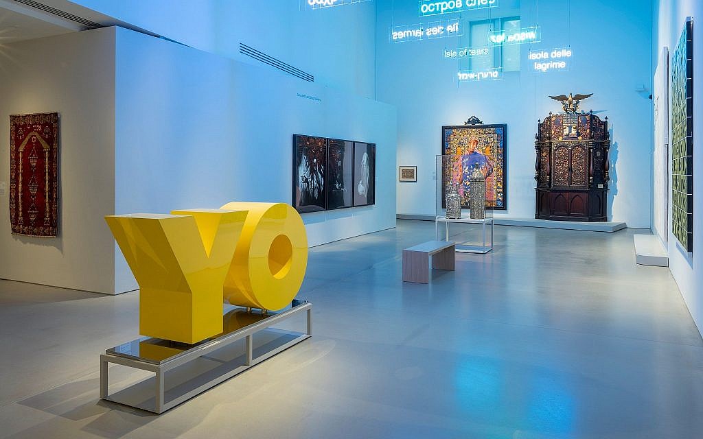 The sculpture OY/YO by Deborah Kass can be seen in this installation view of ‘Constellations’ in Scenes from the Collection. (The Jewish Museum, New York/ Photo by Kris Graves)
