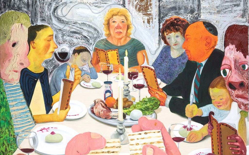 Detail from 'Seder,' painted in the United States by French-born artist Nicole Eisenman. (The Jewish Museum, New York, Purchase: Lore Ross Bequest; Milton and Miriam Handler Endowment Fund; and Fine Arts Acquisitions Committee Fund, 2011-3
© Nicole Eisenman)
