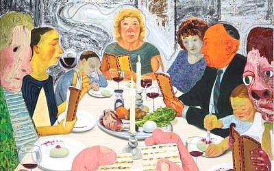 Detail from 'Seder,' painted in the United States by French-born artist Nicole Eisenman. (The Jewish Museum, New York, Purchase: Lore Ross Bequest; Milton and Miriam Handler Endowment Fund; and Fine Arts Acquisitions Committee Fund, 2011-3
© Nicole Eisenman)
