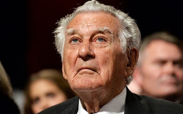 Australia former Prime Minister Bob Hawke listens during a campaign launch in Sydney, Sunday, June 19, 2016. (Mick Tsikas/Pool Photo via AP) Australia former Prime Minister Bob Hawke listens during a campaign launch in Sydney, Sunday, June 19, 2016. (Mick Tsikas/Pool Photo via AP)