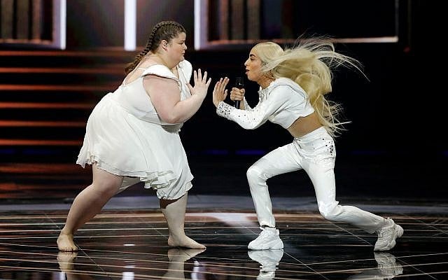 Bilal Hassani of France, right, performs the song "Roi" during the 2019 Eurovision Song Contest grand final in Tel Aviv, May 18, 2019. (AP Photo/Sebastian Scheiner) Bilal Hassani of France, right, performs the song "Roi" during the 2019 Eurovision Song Contest grand final in Tel Aviv, May 18, 2019. (AP Photo/Sebastian Scheiner)