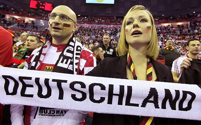 Germans sing their national anthem at the handball European Championships in Krakow, Poland, January 31, 2016. (AP Photo/Czarek Sokolowski) Germans sing their national anthem at the handball European Championships in Krakow, Poland, January 31, 2016. (AP Photo/Czarek Sokolowski)