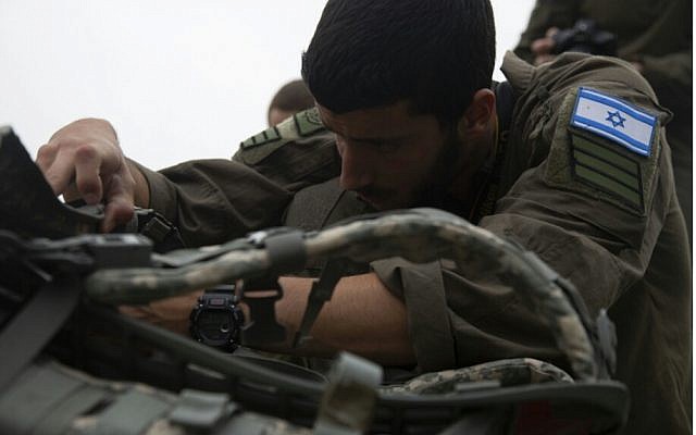 Sgt. Nir Bitan takes part in a US military combat photography competition in Quantico, Virgina, in May 2019. (Israel Defense Forces) Sgt. Nir Bitan takes part in a US military combat photography competition in Quantico, Virgina, in May 2019. (Israel Defense Forces)