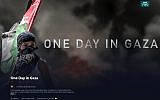 Screenshot of the home page from the BBC documentary 'One Day in Gaza.'