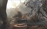 Effects of a fire in the central town of Mevo Modiim on May 23, 2019. (Israel Fire Service)