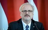 Newly elected Latvian president, former European Court of Justice judge Egils Levits gives a press conference in Riga, Latvia, on May 29, 2019. ( Ilmars ZNOTINS / AFP)